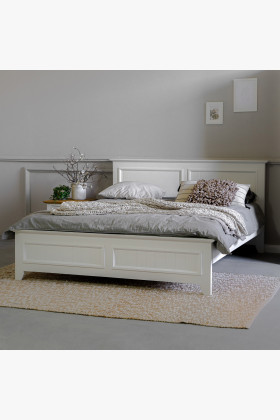 Holzbett Provence Stil 180x200 cm Kiefernholz Weiß